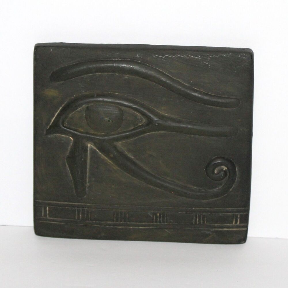 Eye Of Horus plaque sign Black ceramic Egypt wedjat decor